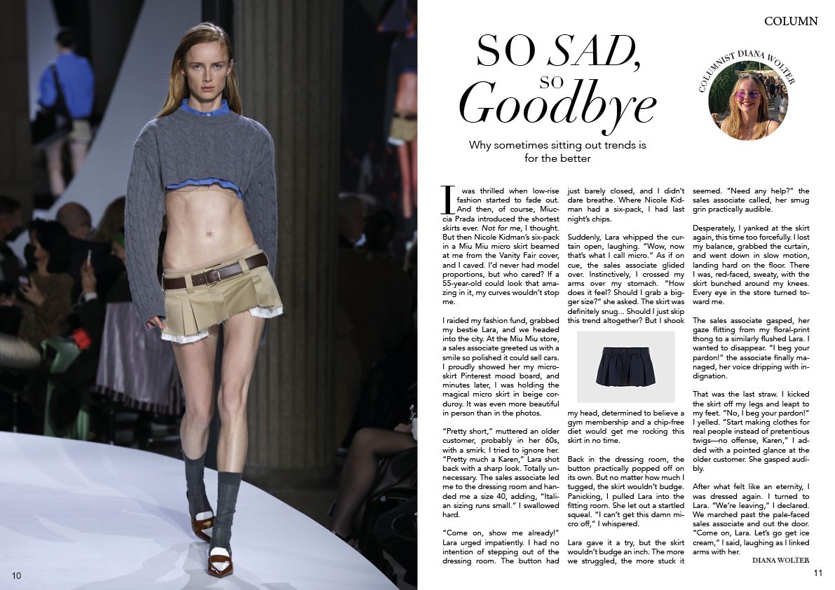 Magazine column page titled So Sad, So Goodbye